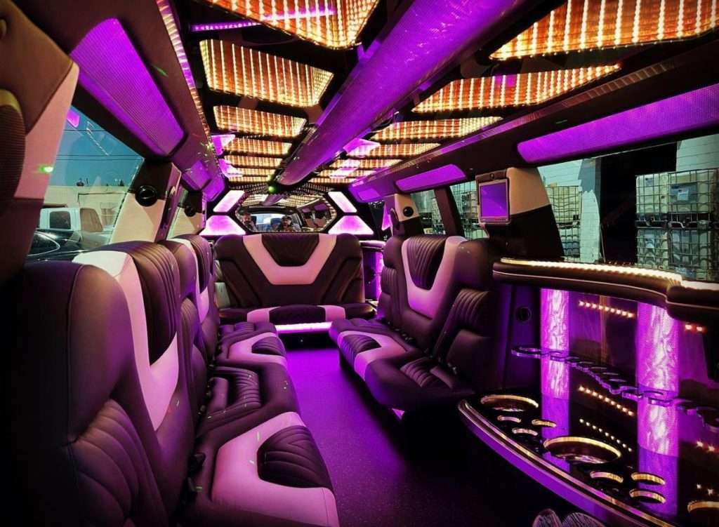 16 passengers Mercedes GLS stretch limo white Interior