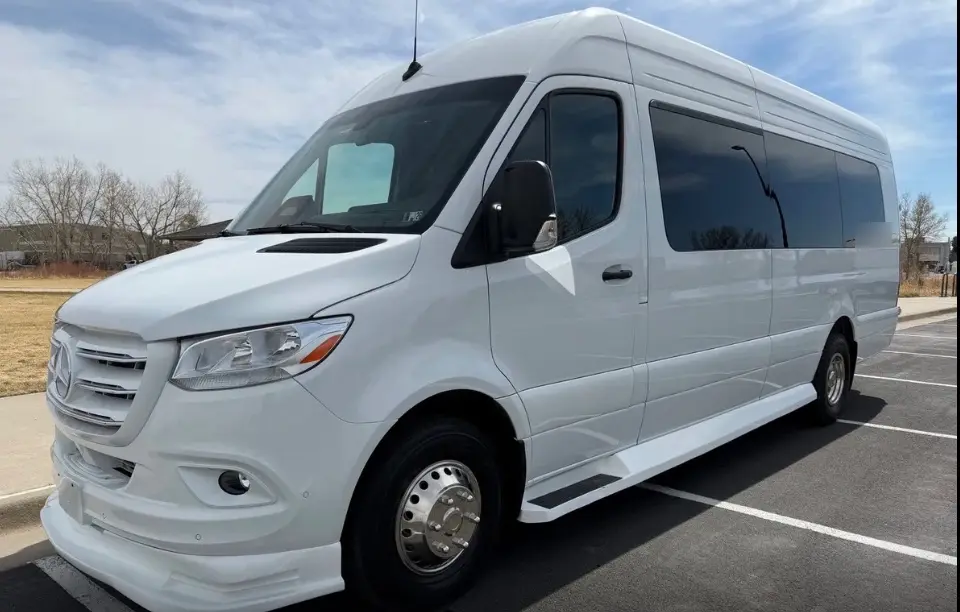 Breckenridge Colorado 16 passenger white Sprinter limo bus