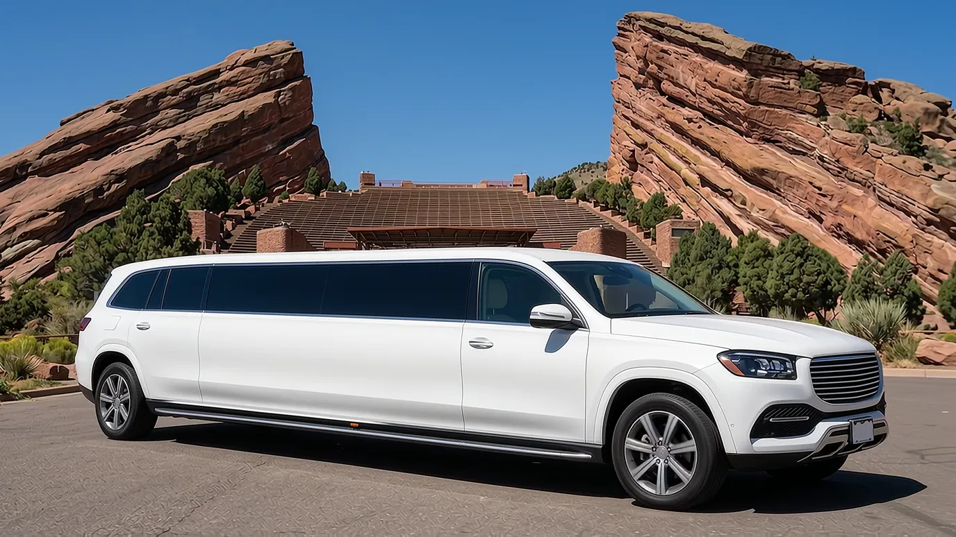 Breckenridge Colorado white Mercedes GLS 18 passenger stretch limo